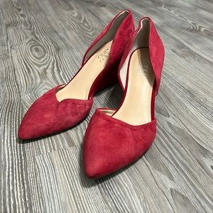 Suede Red Franco Sarto wedges sz 8.5